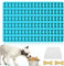 YOUYIKE Backmatte Hundekekse, 2.5 cm Silikon Backmatte, 108 Löcher Hundekekse Backform,Knochenbackform, Hundekekse Mini Backunterlage für Hundekekse und Leckerlis DIY (Blau)