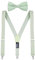 CEAJOO Herren Jungen Hosenträger und Fliege Set verstellbar mit schwarzen Metallclips, Salbeigrün, XL: 47 (adult size)