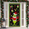 Grüne Weihnachtsdekoration, Türabdeckung, Frohe Grinchmass, Türabdeckung, 1,8 x 0,9 m, schwarzes Büffelgitter, Flagge, Fotografie, Banner, Weihnachten, Winter, Urlaub, Zuhause, Küche