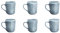 Björn, Collection Cloud, Lot de 6 Mugs 40cl en Grès avec Email Réactif, Gris Clair - Tasses à Café ou Thé - Compatible Micro-ondes et Lave-vaisselle