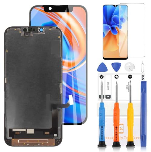 LADYSON Bildschirm für iPhone 14 LCD Display für iPhone 14 Ersatz Bildschirm für iPhone 14 Touchscreen Digitizer A2882, A2649, A2881, A2884, A2883 Reparatursatz (Schwarz INCELL)