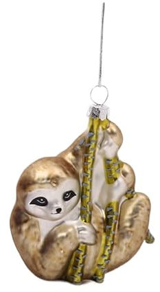 ZauberDeko Christbaumanhänger Tiere Giraffe Zebra Faultier Schlange Baumschmuck Anhänger Weihnachten, Modell:Faultier