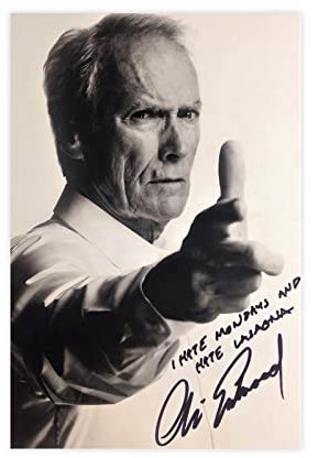 OWNPET Clint Eastwood Autogramm 7 Leinwand Poster Wandkunst Dekor Druck Bild Gemälde für Wohnzimmer Schlafzimmer Dekoration ungerahmt 30 x 45 cm