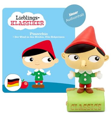 tonies Hörfiguren für Toniebox, Lieblings-Klassiker – Pinocchio und 2 weitere, Hörbuch für Kinder ab 3 Jahren, Spielzeit ca. 75 Minuten