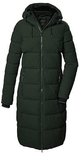 killtec Damen Steppmantel/Funktionsmantel in Daunenoptik mit Kapuze KOW 56 WMN QLTD CT, dunkelgrün, 44, 41810-000