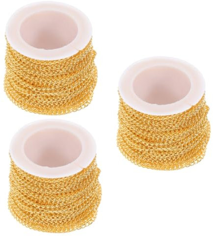 STOBOK 3rolls Quality DIY Iron Chain Jewelry DIY Replacement Chain Handmade Necklace Accessory