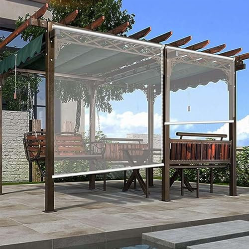 MAYFABD Store Enrouleur for Pergola Extérieure Stores Enroulables Transparents Imperméables Stores Enrouleurs Transparents Intérieurs Et Extérieurs Stores Enrouleurs Imperméables,200 * 200cm