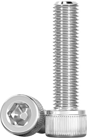 Drenky 10 Piezas Tornillos Cilíndricos con Hexágono Interior M8 X 35 mm Tornillos Cabeza Cilíndrica Acero Inoxidable A2 V2A DIN 912 / ISO 4762 Tornillos Allen Roscas Completas