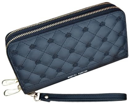 Oyccen Portafoglio Donna con Doppia Cerniera Portamonete in Pelle PU Borsa Lunga per Donne Porta Carte con Slot Multiple Portafoglio da Donna di Grande Capacità