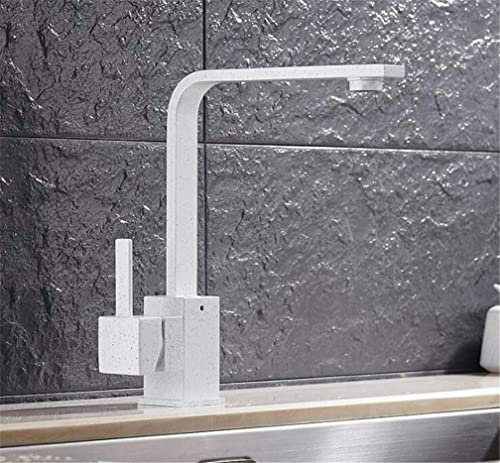 CCKUHN Wasserhähne, Küchenarmatur, 360 Grad drehbar, Chrom/Messing, Deck-Küchenspülen-Wasserhahn, Heiß-/Kaltmischer, Küchenwasserhähne mit Stil, mit Punkt/mit Punkt (mit Punkt)