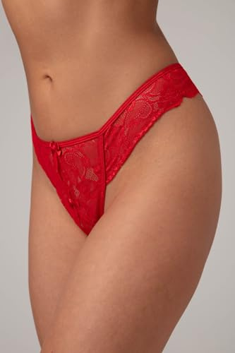 Spitzenstring mit offenem Schritt Marzia - Rot