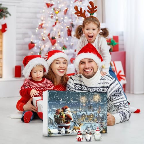 Xmas Gifts 2024 Weihnachtswichtel Adventskalender mit Sammlerstück Wichtel Plüschpuppe 24 Tage Weihnachten Adventskalender für Erwachsene und Kinder