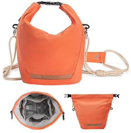 K&F Concept Kameratasche, Modische Umhängetasche, Tragbare Leichte Camera Bag, Geeignet für Kleine Liner Bag mit Spiegellose Kamera, Orange
