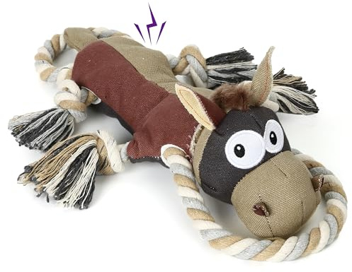 IOKHEIRA Dog Toys Indestructible for Large Dogs, Interactive Tug of War Puppy Toys for Boredom With Squeaky Crinkl, Fetch Chew Games Toy for Big Medium Small Breeds to Keep Them Busy