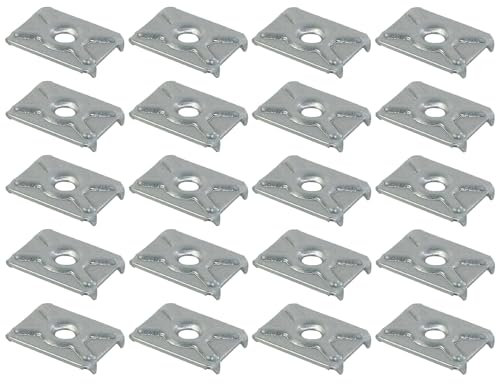 cyclingcolors 20x Piastra di fissaggio clip per parete posteriore per mobili in acciaio 19,6x14 mm con artigli Assemblaggio Riparazione Pannello di giunzione inferiore Scatola Artiglio