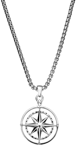 Arkai by Trendhim Halskette Herren | Atlas Kette mit Nordstern-Anhänger aus Edelstahl | 60 cm Länge | Dänisches Design | Stilvoller Herrenschmuck für Alltag & Anlass