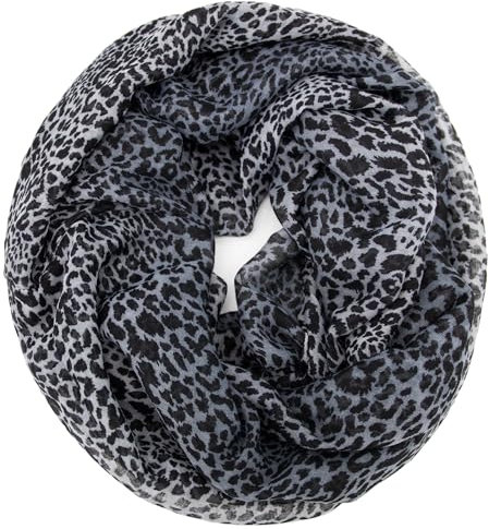 Gloop Damen Schal leichter Loop Schlauchschal Tuch Viele Farben, Schal, Tuch mit Leo Muster