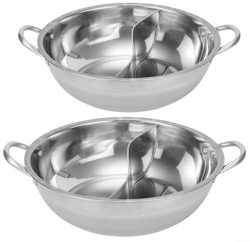 Hotpot a doppia pentola in acciaio inox facile da pulire compatibile con fornelli a induzione (B)