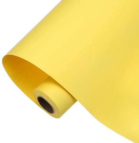 QUARKZMAN Staffelei Papier Rolle 43.5cm x 10m Gelb Geschenkpapier Rolle Farbe Bastel Papier Rolle für Papier Kunst Zubehör Heimwerker Basteln Zeichnen Malen