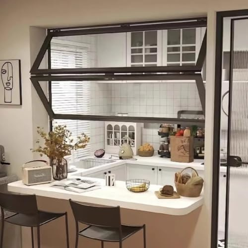 LLYLAFDC Ventanas Corredizas Plegables De Aluminio, Ventana Plegable Vertical, Puerta De Servicio para Cobertizos Y Garajes(23.6 * 47.2in/60x120cm)