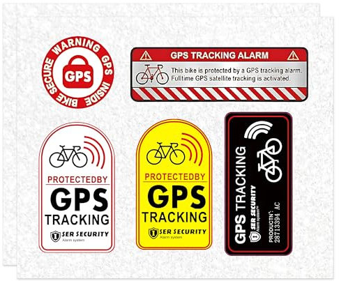 Bike Tracker Stickers 2PCS, Bike Stickers and Bike GPS Tracker Alert | Tracker Sticker for Bicycle Security – Anti-Theft Warning for Outdoor Use – Sturdy for All Weather and Easy to Apply 2