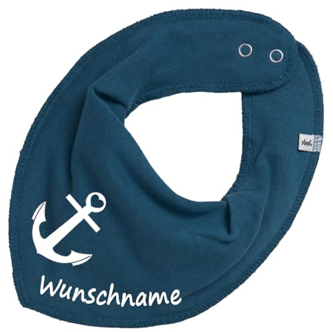 HALSTUCH mit Namen oder Text personalisiert für Baby oder Kind aus Baumwolle in Einheitsgröße Anker