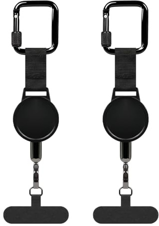 Nlsqw Retractable Phones Lanyard, Phone Strap Anti Theft, Phone Lanyard with Metal Tether Tab, Mobile Phones Lanyards Compatible Most Smartphones, for Outdoor Hiking Cycling