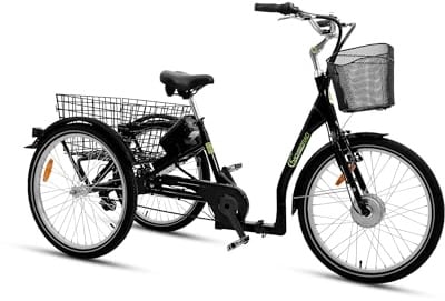 SachsenRAD Elektro-Dreirad T3A Trio II mit Alarmanlage, E-Lastenrad Klapprad für Senioren Tiefeinsteiger, Kenda 2.125 Zoll Reifen, LCD-Display und StVZO-zugelassene LED-Leuchten, Langlebige LG-Zelle
