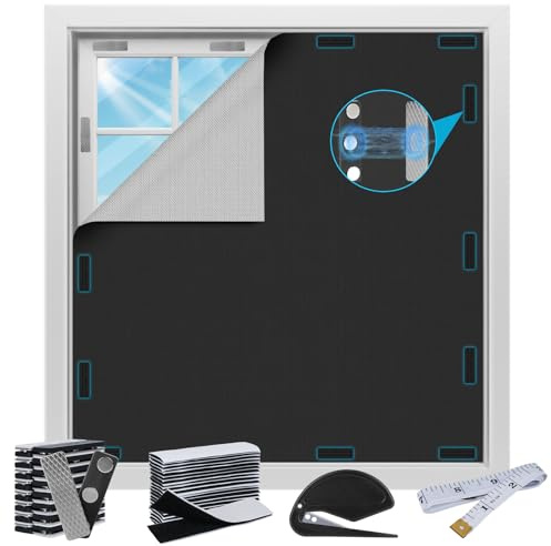 Nyamofly Fenster Verdunkelung Magnetisch 130x145CM Verdunklungsrollo Ohne Bohren Dachfenster Verdunkelung 100% Verdunklungsstoff für Schlafzimmer, Verdunkelung Abnehmbar Blickdicht