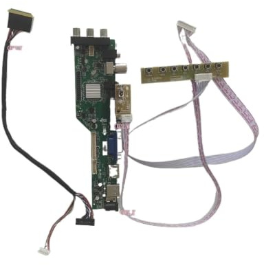 Digitales Signal DVB-T2 DVB-T DVB-C LCD TV Controller Board + 7 Schlüssel Taste + 1Ch 6bit for M140NWR2 R1 R0 R2 1366X768 Panel Bildschirm Zubehör(M140NWR2 R0)