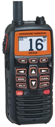 Standard Horizon HX210 Handheld VHF Radio, nero