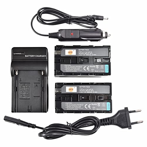 DSTE 2PCS F750 NP-F730 Batterie de Chargeur Compatible pour Sony CCD-TR516, CCD-TR517, CCD-TR555, CCD-TR57, CCD-TR610, CCD-TR617, CCD-TR617E, CCD-TR618