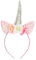 ZADAWERK® Haarreif - Einhorn - Rosa - mit Glitzerohren und Blumen - Kinder - Geburtstag - Mitgebsel - Party - Cosplay - JGA