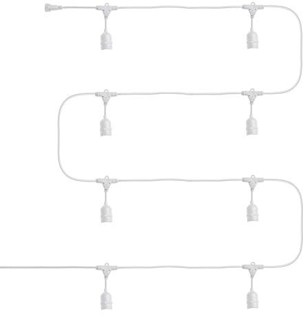 LEDKIA Girlande Aussen mit 8 E27 Lampenfassungen 5.5m Weiss IP65 Weiß