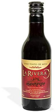 Lote de 10 Botellas de Vino TintoLa Rivera 180 ml. Regalos Originales. Complementos. Detalles para Bodas, Comuniones, Bautizos y Cumpleaños. CC