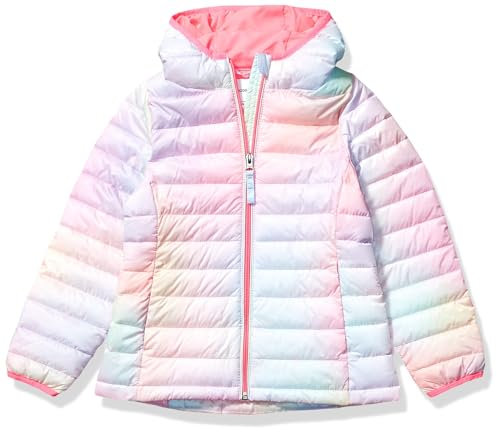 Amazon Essentials Doudoune à Capuche Légère, Paquetable et Résistante à L’Eau Fille, Rose Ombre, 10 Ans