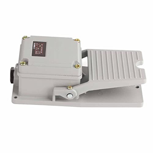 Tonysa Interruptor de pie Industrial, Interruptor de Pedal momentáneo Cuerpo de aleación de Aluminio Robusto Punto de Contacto LT3, Ideal para Instrumentos, Equipo Textil, Equipo de Soldadura