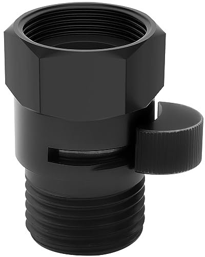 Wasserdurchflussregelventil Absperrventil Dusche Volumenregulierventil Messing matt schwarz 1/2 Zoll Standard Anschluss Wasserdurchflussregler Duschkopf Ventil mit Griff Hebel