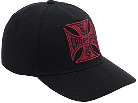 WEST COAST CHOPPERS - WCC Red Cross Roundbill Snapback Cap - Schwarz Farbe Schwarz, Größe One Size