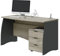Habitdesign Mesa de Despacho con 3 Cajones, Mesa de Oficina o Estudio, Modelo Stil, Acabado en Gris Antracita y Roble Alaska, Medidas: 136 cm (Ancho) x 67 cm (Fondo) x 74 cm (Alto)