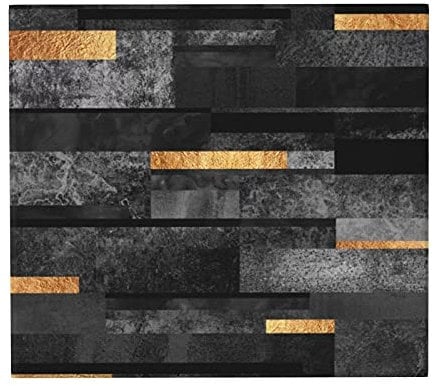 FFLSDR Tapis de séchage de Vaisselle, Tapis d'égouttoir à Vaisselle Absorbant Urbain en Or Noir Tapis d'évier 41X46 CM