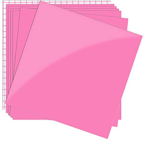 Prime Vinyl Permanent Vinyl, 7 Pack Glossy Pink Self Adhesive Vinyl- 6 Pink Vinyl Sheets 12 x 12 & 1 Transfer Tape Sheets- Vinyl Sheets for Cricut, Party Decoration, Craft Cutter, Home Decal