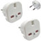 Pipestation UK to European Plug Adapter - 2 Pack - Travel Plugs UK to EU - Universal Adapter Plug United Kingdom to Europe Type C, E, F - EU Travel Adaptor - Small, Light & Compact Adapter