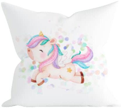 Farbklecks-Collection Einhorn Konfetti ca. 40 x 40 cm personalisierbar mit Namen