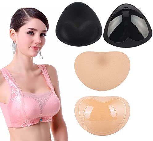 Adhesive Push Up Bra Inserts Pads, Bra Pads, 2 Pairs Bra Inserts Self-Adhesive, Bra Pads Inserts, Self-Adhesive Bra Pads Inserts, Boost Cups Double Sided Adhesive Push Up Pads, Sports Bra