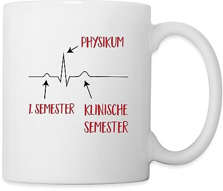 Spreadshirt Herzschlag Medizinstudium Tasse, One size, Weiß