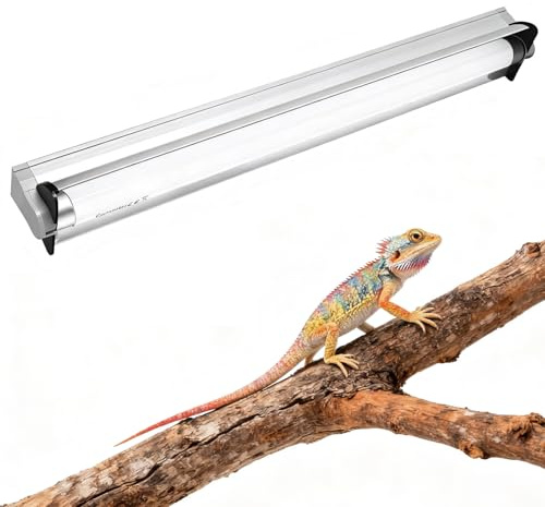 Hypool T8 Strip UVB UVA Reptilienbeleuchtung mit 45,7 cm 15 Watt UVB 10.0 Leuchtstofflampe Combo Kit 10% UVB Wüste Haustier Lebensraum Licht für Reptilien Amphibien 1 Packung