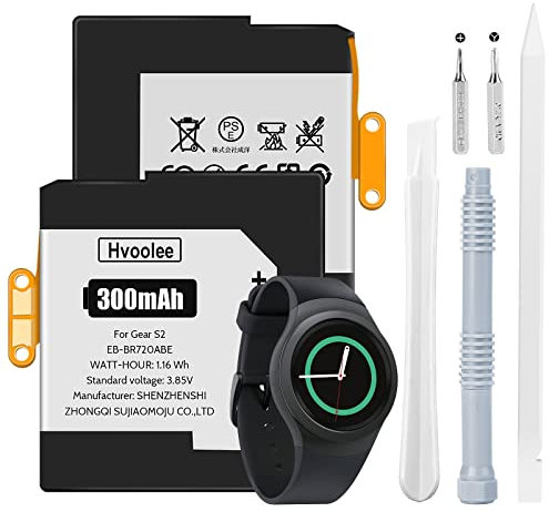 Batería de Repuesto para Samsung Galaxy Gear S2 Classic R720 R732 SmartWatch EB-BR720ABE (300 mAh) Batería de polímero de Iones de Litio de Alta Capacidad con Kit de reparación