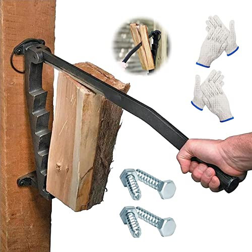 Manueller Holzspalter, Wandhalterung Brennholz-Anzündspalter, Handholzspalter Spanmesser, Manuelles Anzündkacker Holzspalter Feuerknacker, Outdoor Anzündholz Spalten Werkzeug A,1