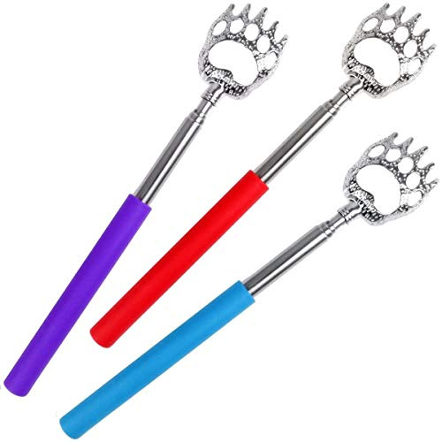 Telescopic Bear Claw Back Scratchers - Extendable Back Scratcher for Adults, Men, Women and Kids (Purple,Red,Blue)